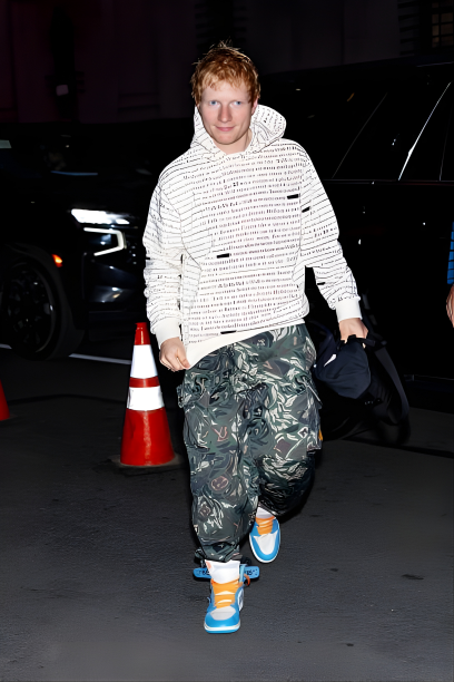 Ed Sheeran Rocks Streetwear at Knicks Season Opener