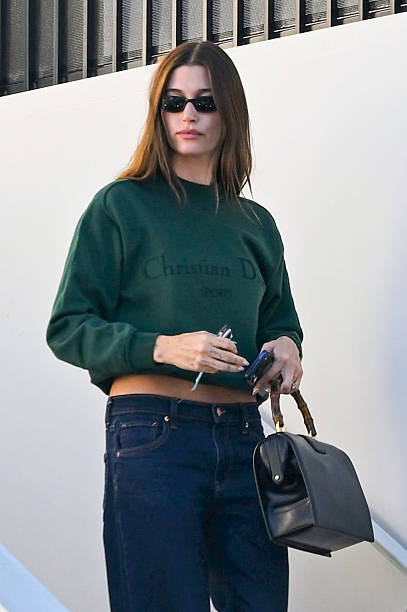 Hailey Bieber’s Quiet Luxury Twist on Green Streetwear