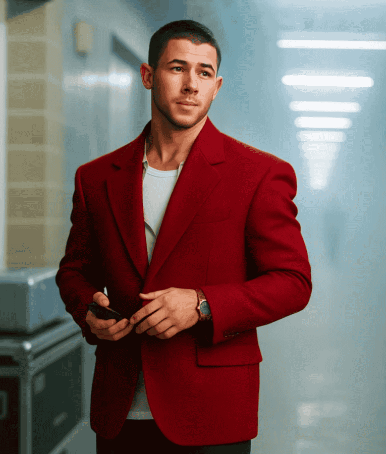 Nick Jonas’s Red Holiday Blazer Breakdown