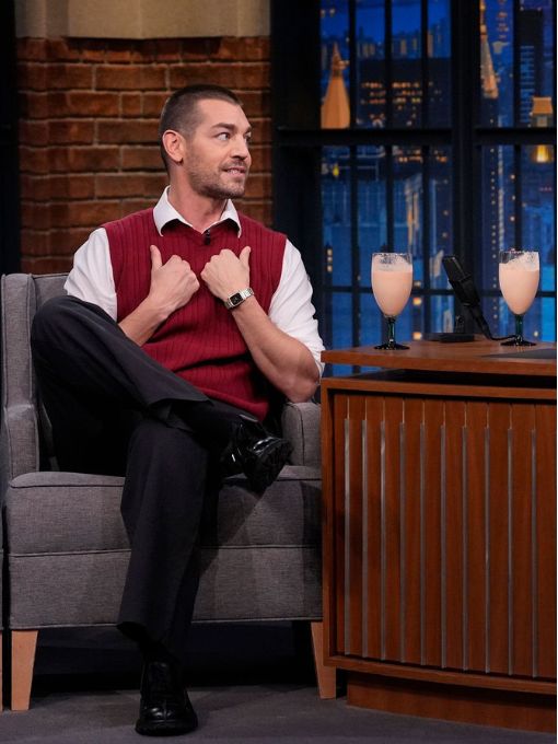 Matt Rogers Red Sweater-Vest Outfit Full Breakdown