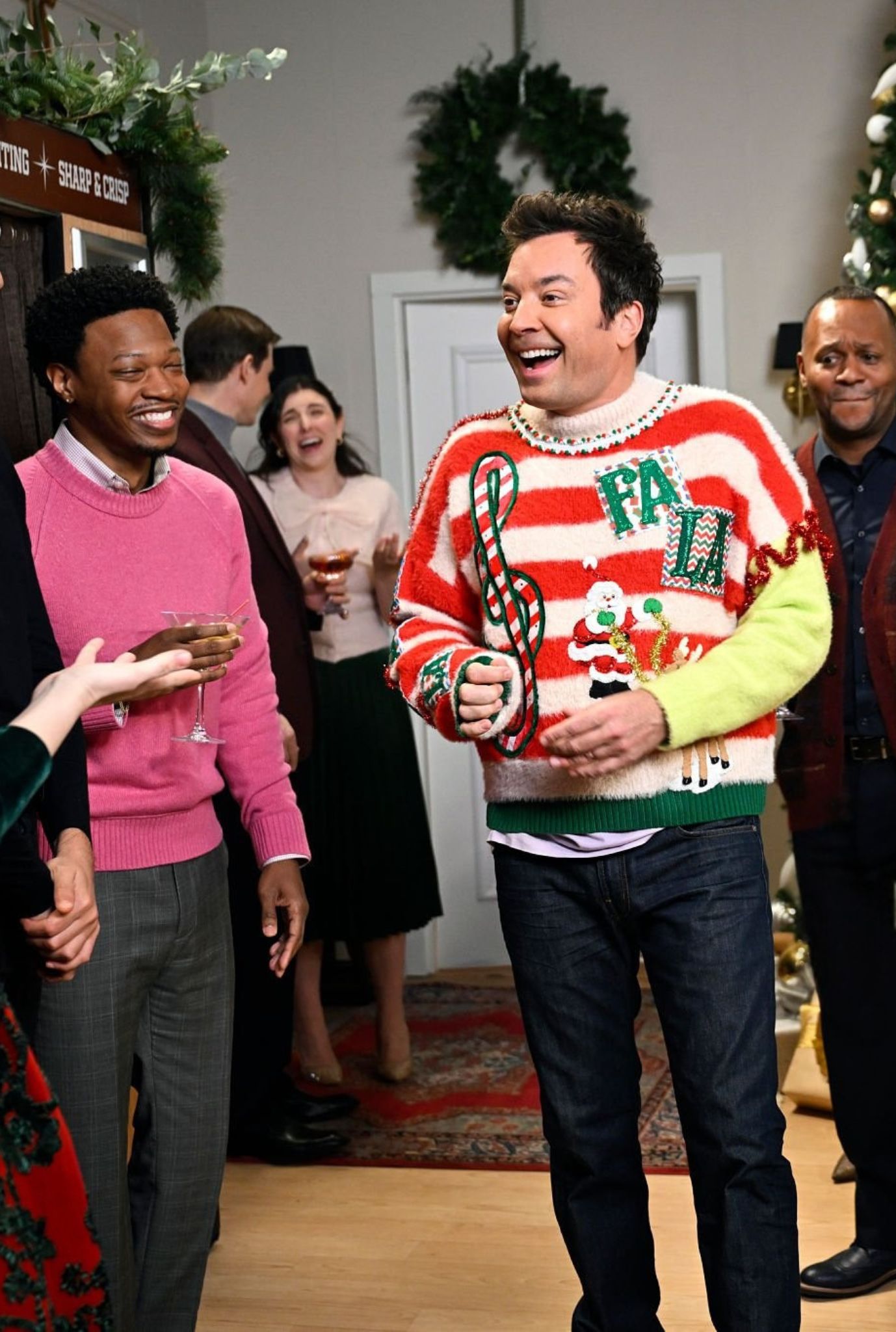 Jimmy Fallon Sweater Spotlight Ugly Christmas Sweater