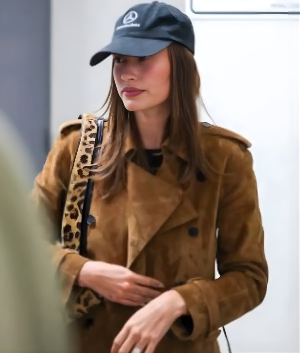 Hailey Bieber Brown Suede Double-Breasted Trench Coat Breakdown