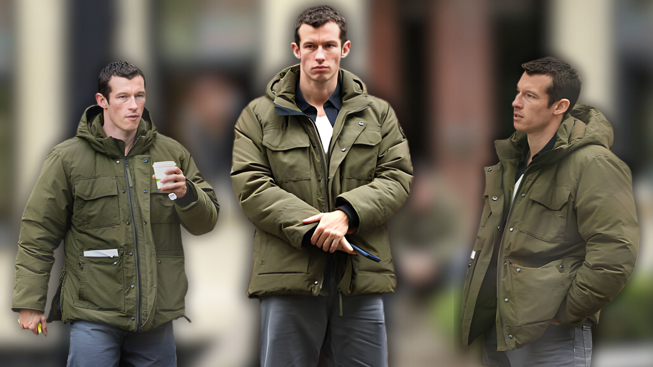 callum-turner-one-night-only-nyc-outfit-olive-green-jacket-and-urban-layered-style