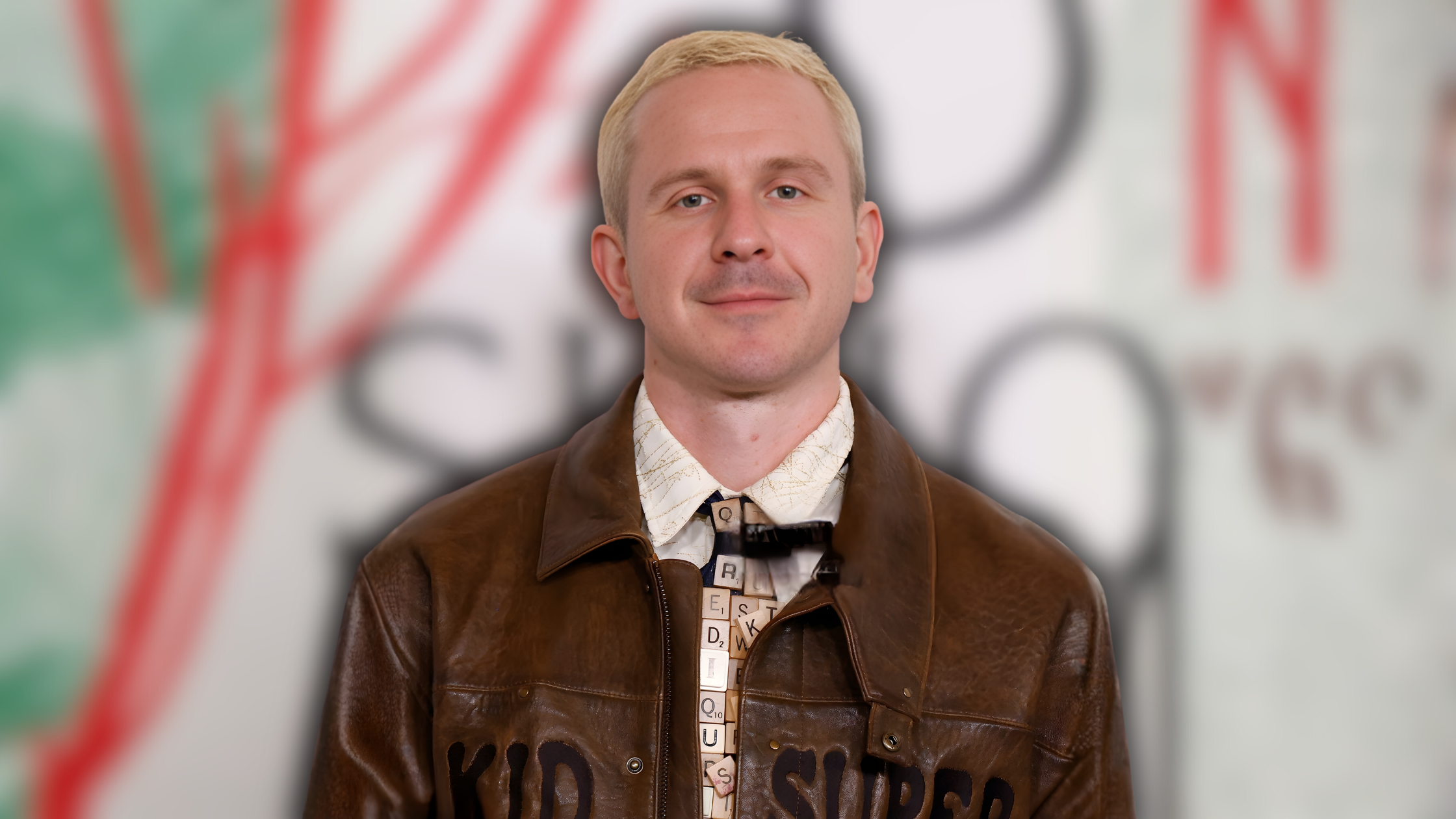 kidsuper-in-a-distressed-brown-leather-jacket-at-the-2025-cfda-awards