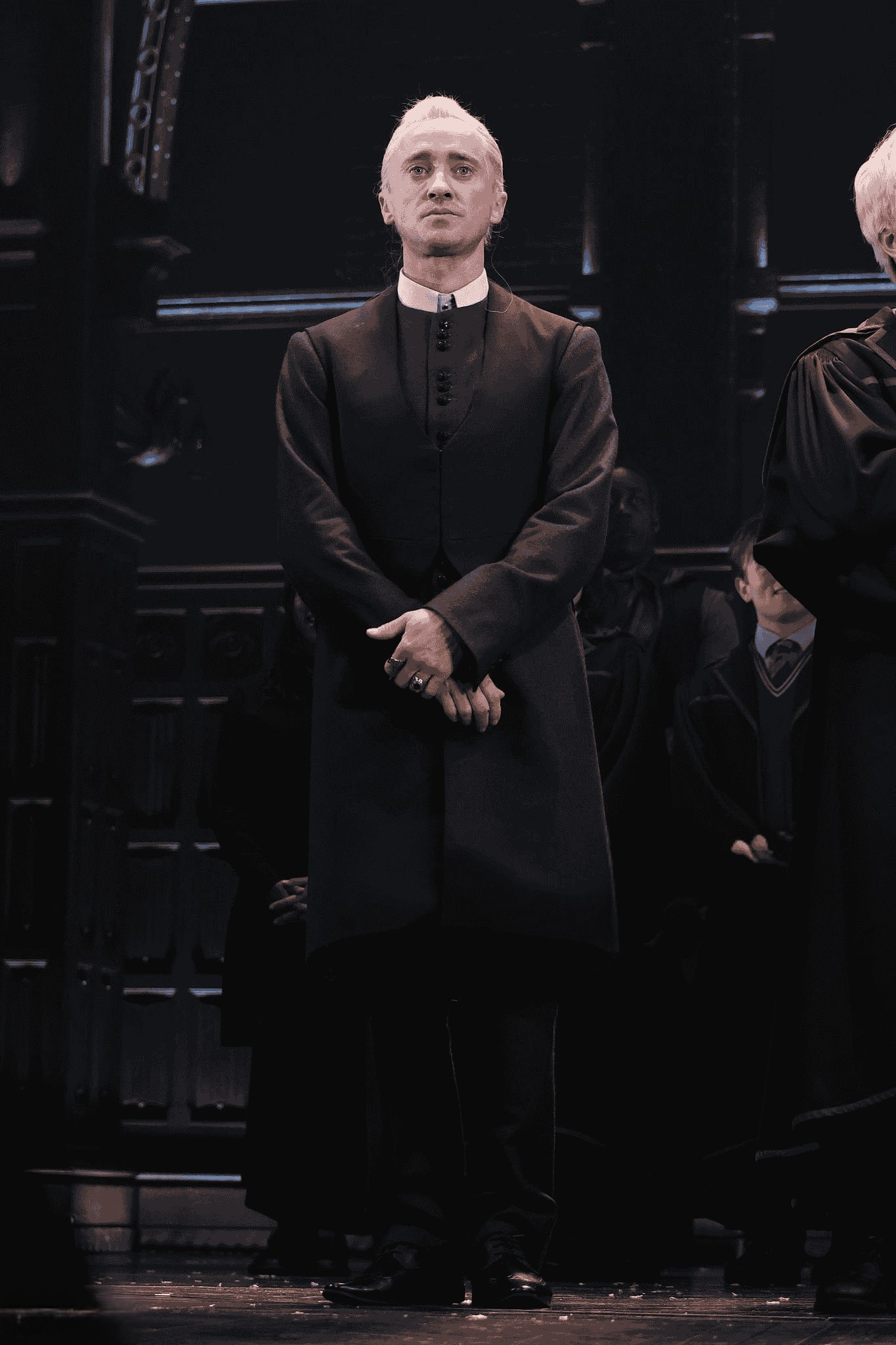 Inside Tom Felton’s Black Coat Look