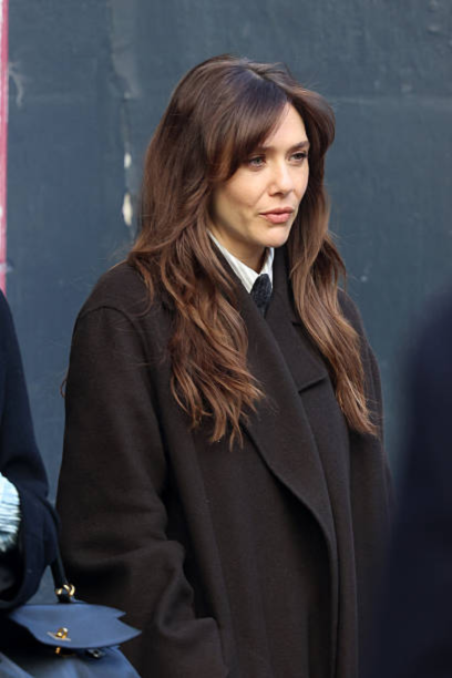 Elizabeth Olsen’s Espresso Brown Coat Street-Style Look Breakdown